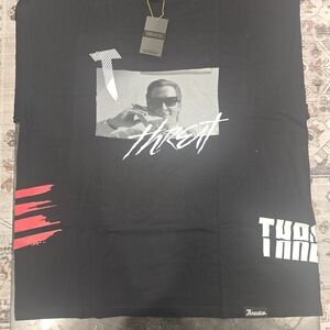 THREBlack Short-Sleeve Graphic Tee with Photo Print